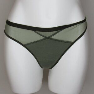 Victoria's Secret PINK Green Mesh Low Rise Thong New NWT M Medium